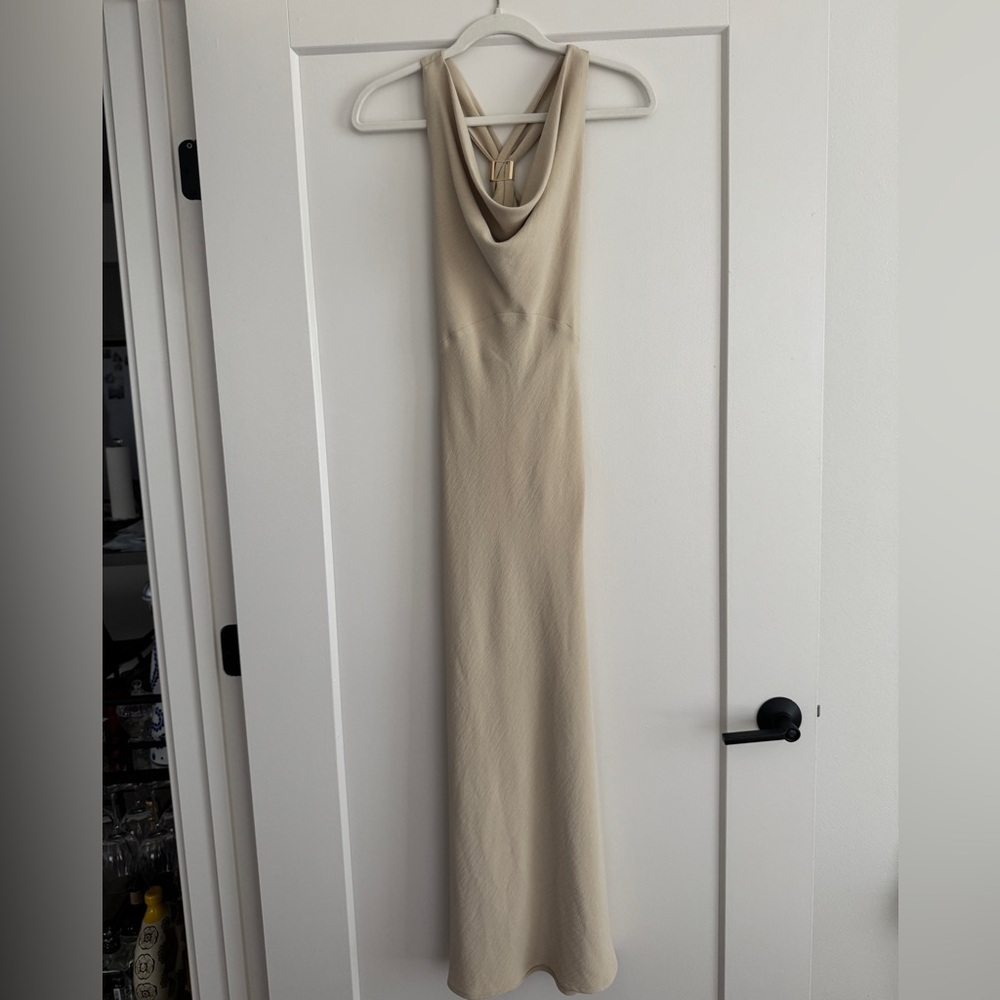 Zara - Cream/Tan Dress with Gold Appliqué - US XS